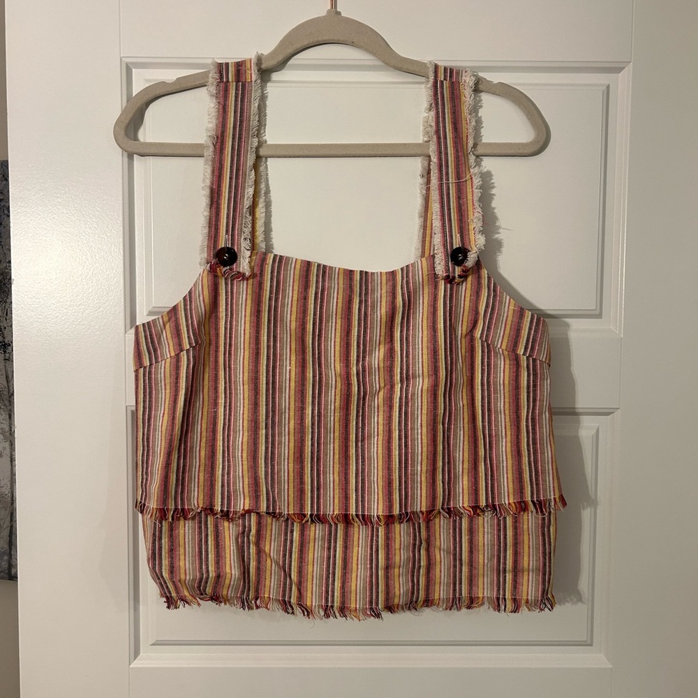 Her Entire Name Says Grave Size Large Multicolor Stripe Tank Top
